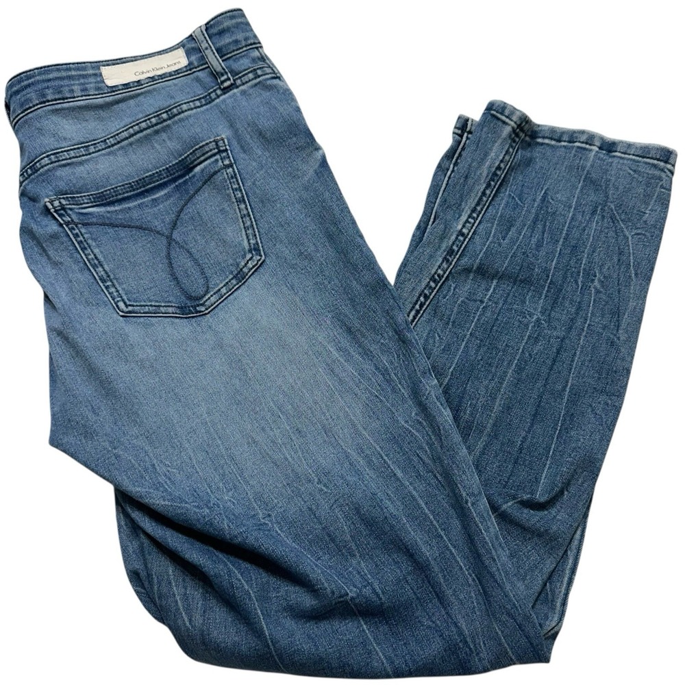 Calvin Klein Ultimate Skinny Jeans Womens Stretch Distressed Blue